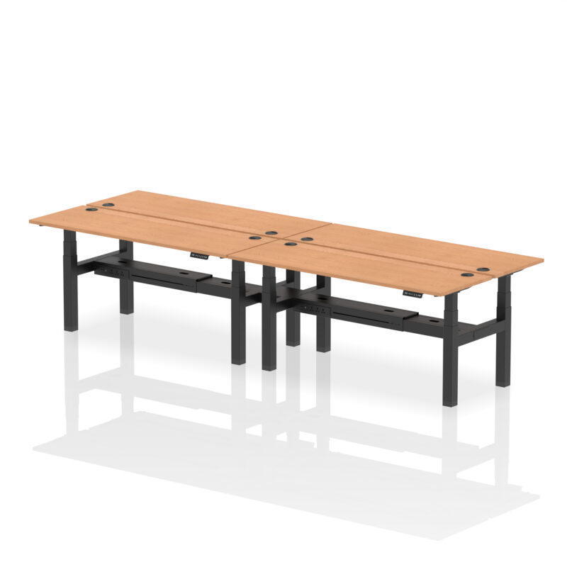 Air Back-to-Back Slimline Height Adjustable Bench Desk - 4 Person - Image 76