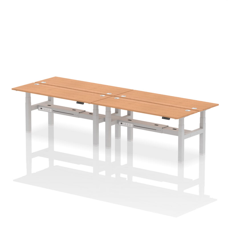 Air Back-to-Back Slimline Height Adjustable Bench Desk - 4 Person - Image 77