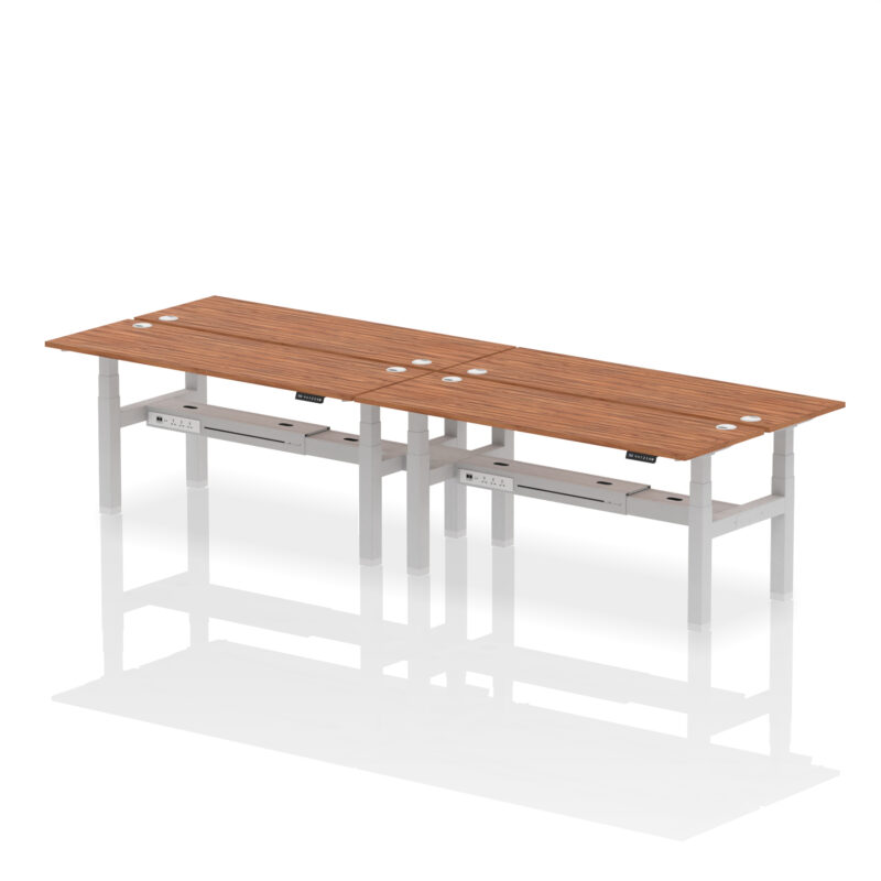 Air Back-to-Back Slimline Height Adjustable Bench Desk - 4 Person - Image 80