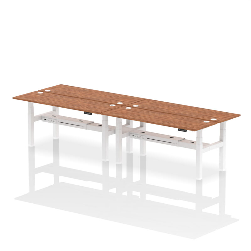 Air Back-to-Back Slimline Height Adjustable Bench Desk - 4 Person - Image 81