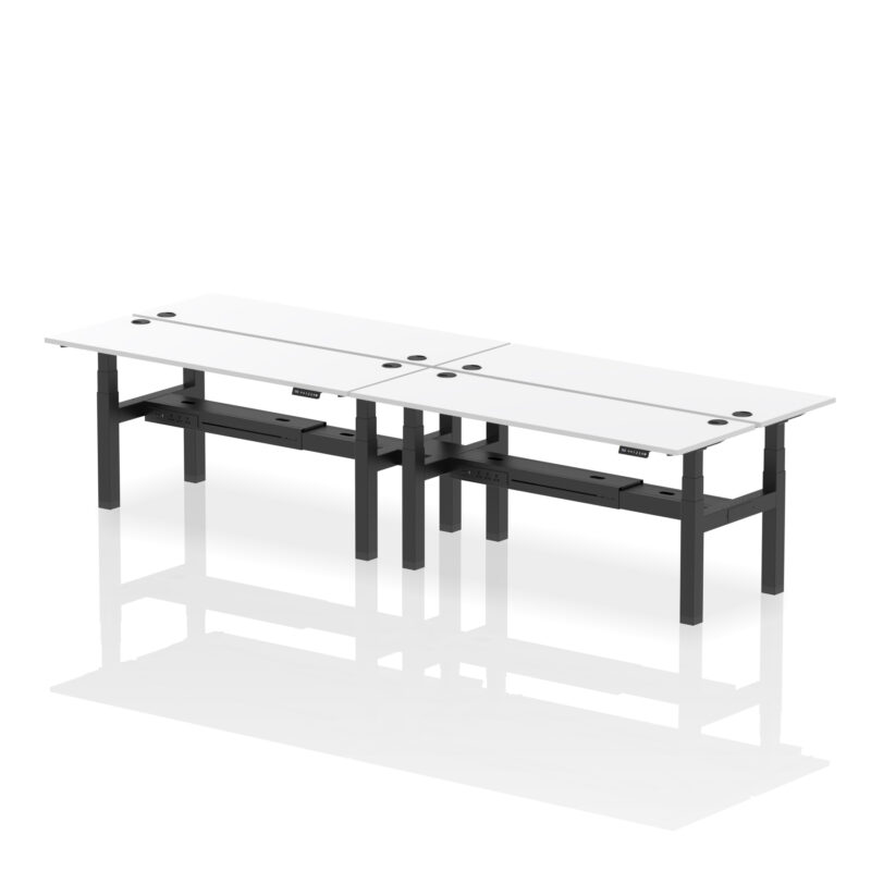 Air Back-to-Back Slimline Height Adjustable Bench Desk - 4 Person - Image 82