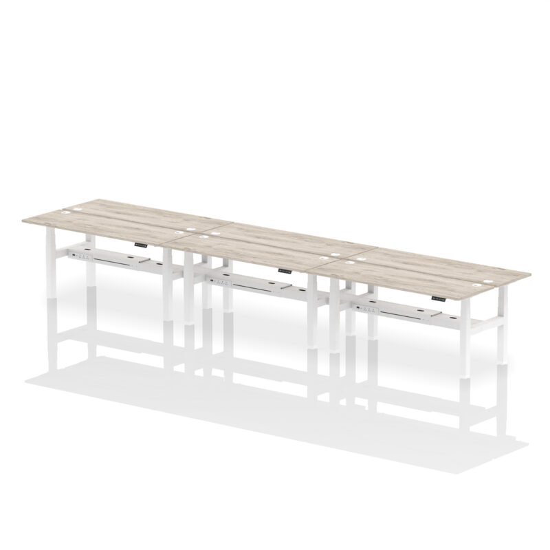 Air Back-to-Back Slimline Height Adjustable Bench Desk - 6 Person - Image 72