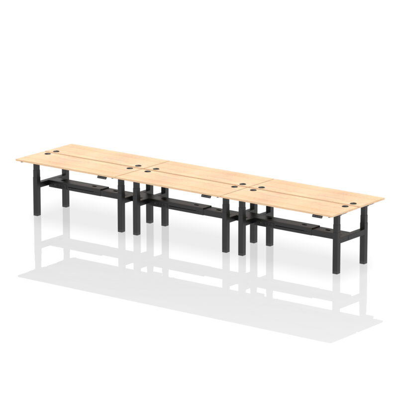 Air Back-to-Back Slimline Height Adjustable Bench Desk - 6 Person - Image 73