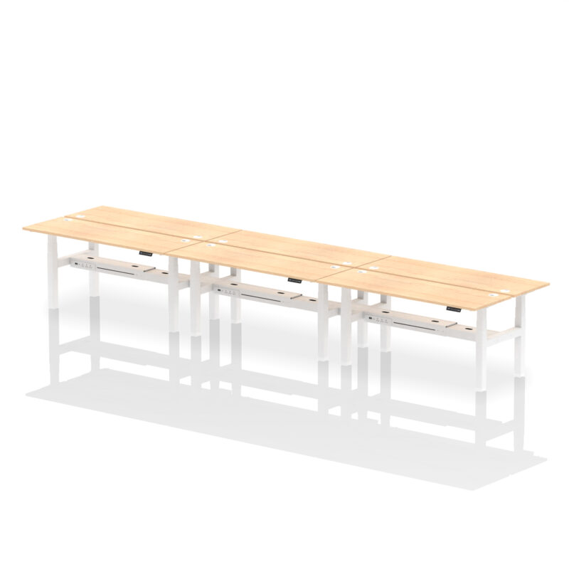 Air Back-to-Back Slimline Height Adjustable Bench Desk - 6 Person - Image 75