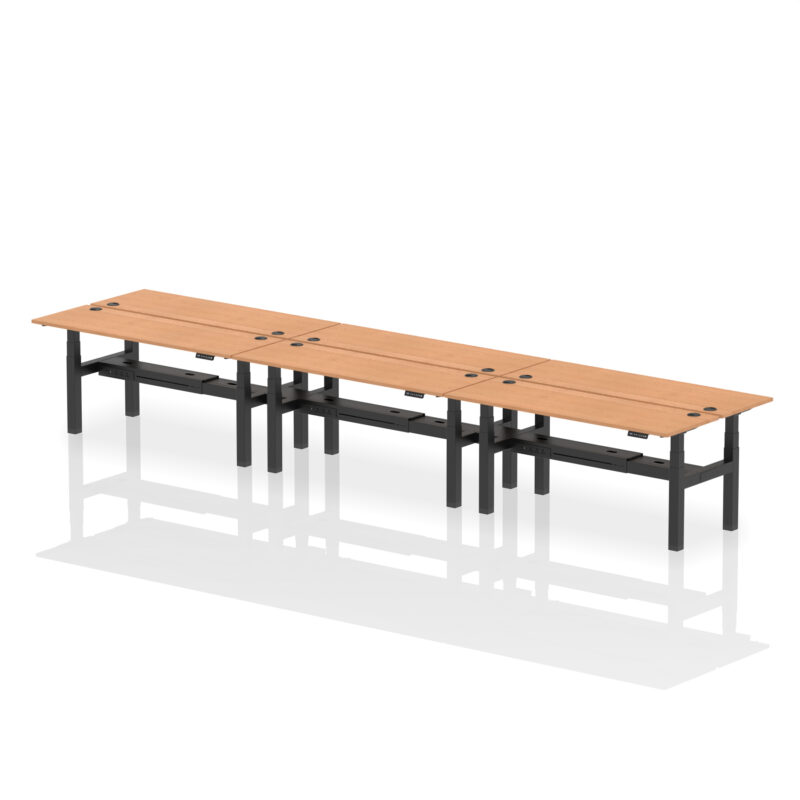 Air Back-to-Back Slimline Height Adjustable Bench Desk - 6 Person - Image 76