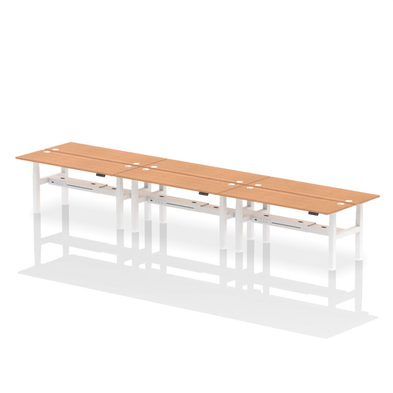 Air Back-to-Back Slimline Height Adjustable Bench Desk - 6 Person - Image 78