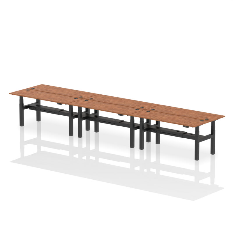 Air Back-to-Back Slimline Height Adjustable Bench Desk - 6 Person - Image 79