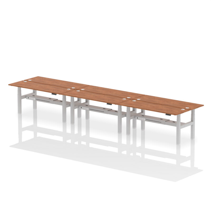 Air Back-to-Back Slimline Height Adjustable Bench Desk - 6 Person - Image 80