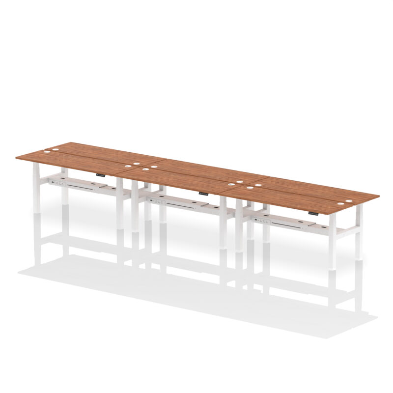 Air Back-to-Back Slimline Height Adjustable Bench Desk - 6 Person - Image 81
