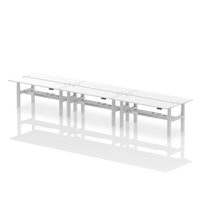 Air Back-to-Back Slimline Height Adjustable Bench Desk - 6 Person - Image 83