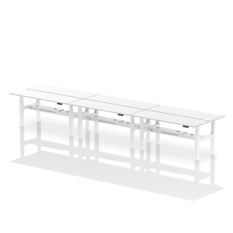 Air Back-to-Back Slimline Height Adjustable Bench Desk - 6 Person - Image 84