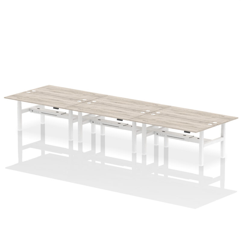 Air Back-to-Back Height Adjustable Bench Desk - 6 Person - Image 72