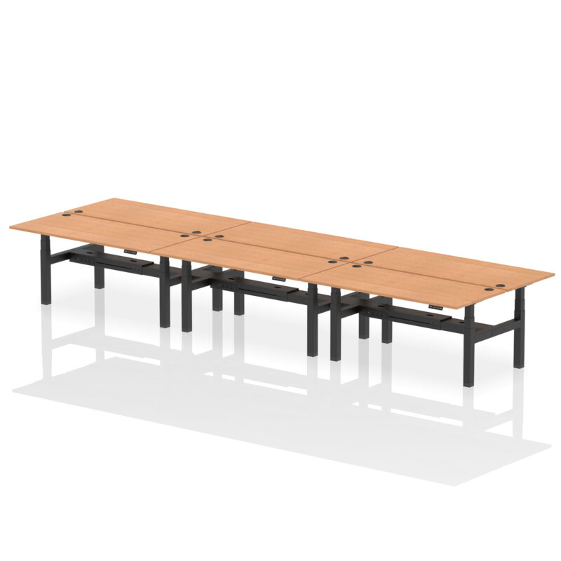 Air Back-to-Back Height Adjustable Bench Desk - 6 Person - Image 76