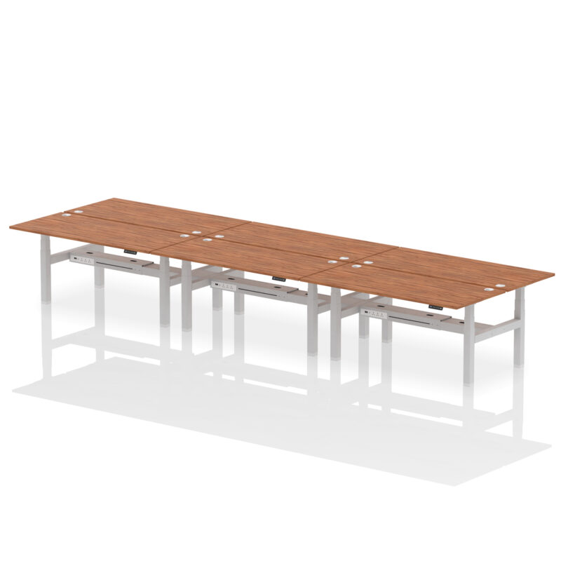 Air Back-to-Back Height Adjustable Bench Desk - 6 Person - Image 80