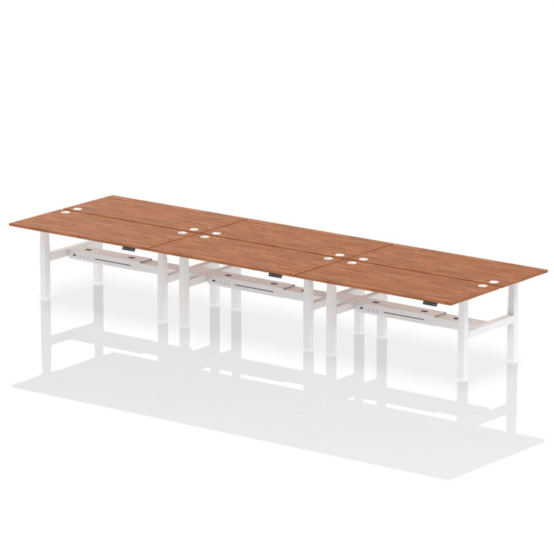 Air Back-to-Back Height Adjustable Bench Desk - 6 Person - Image 81