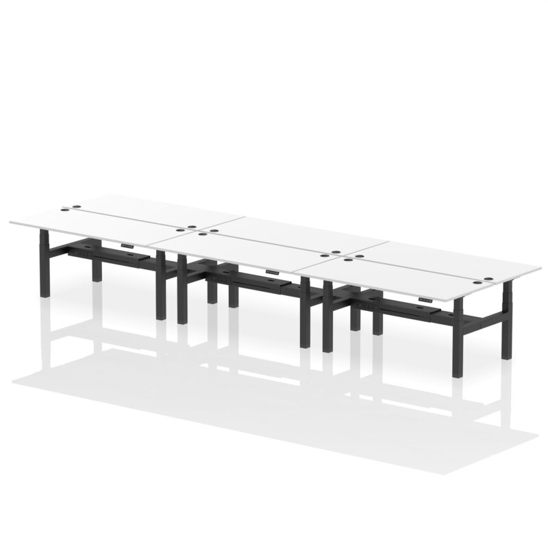 Air Back-to-Back Height Adjustable Bench Desk - 6 Person - Image 82