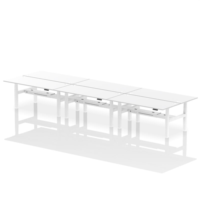 Air Back-to-Back Height Adjustable Bench Desk - 6 Person - Image 84