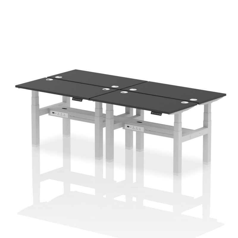 Air Back-to-Back Slimline Height Adjustable Bench Desk - 4 Person - Image 5