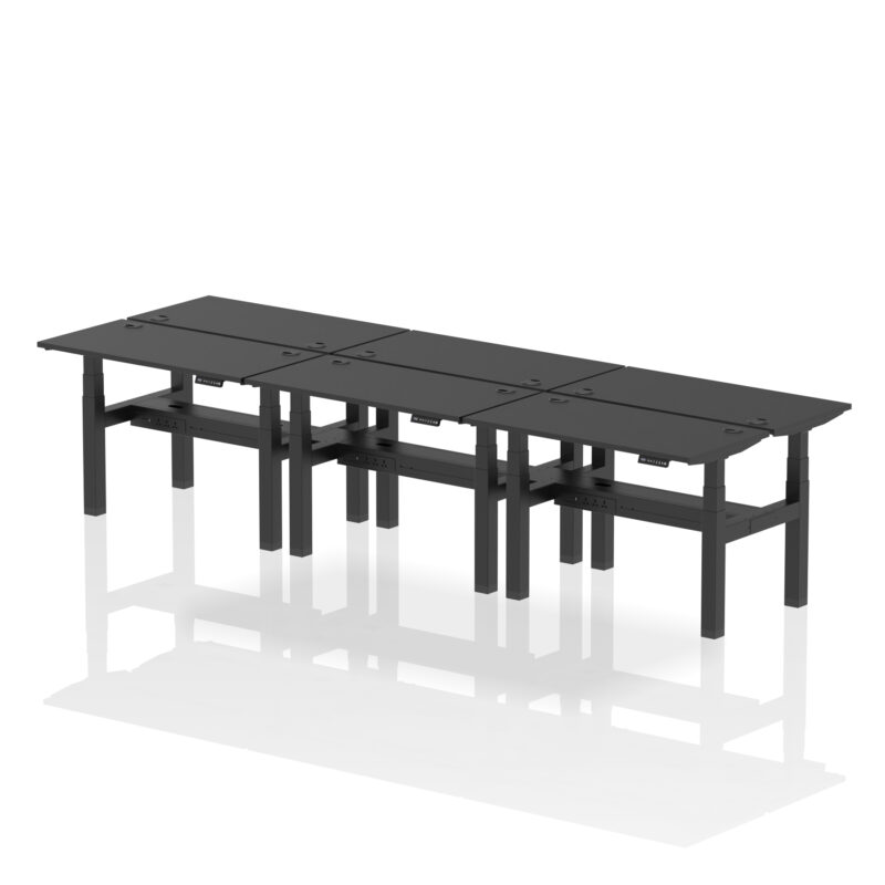 Air Back-to-Back Slimline Height Adjustable Bench Desk - 6 Person - Image 4