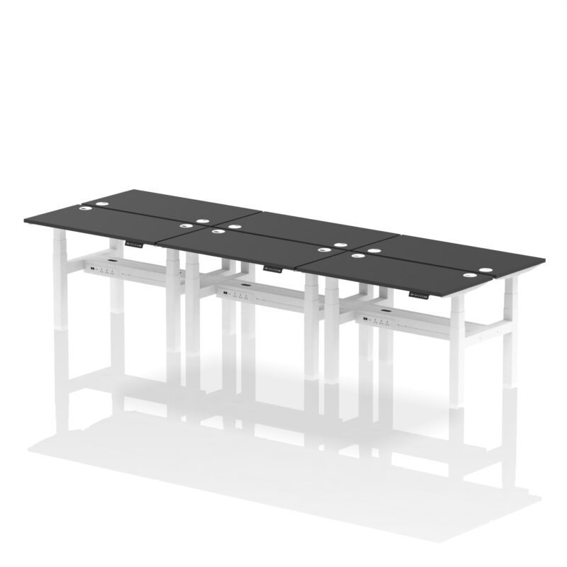 Air Back-to-Back Slimline Height Adjustable Bench Desk - 6 Person - Image 6