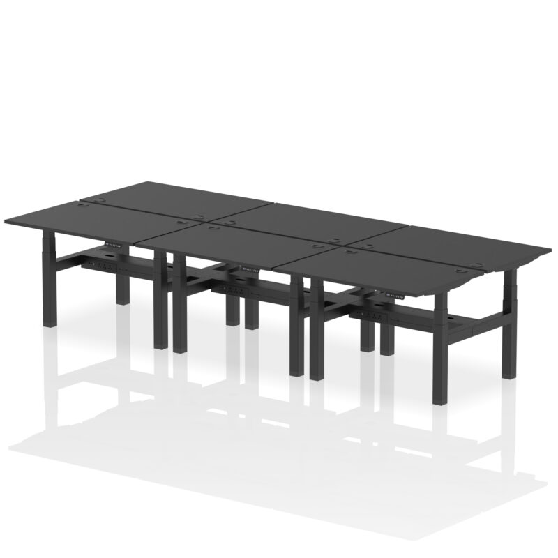 Air Back-to-Back Height Adjustable Bench Desk - 6 Person - Image 4