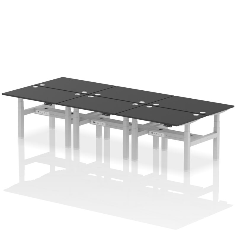 Air Back-to-Back Height Adjustable Bench Desk - 6 Person - Image 5