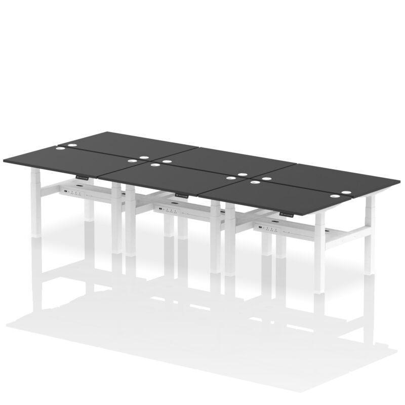 Air Back-to-Back Height Adjustable Bench Desk - 6 Person - Image 6