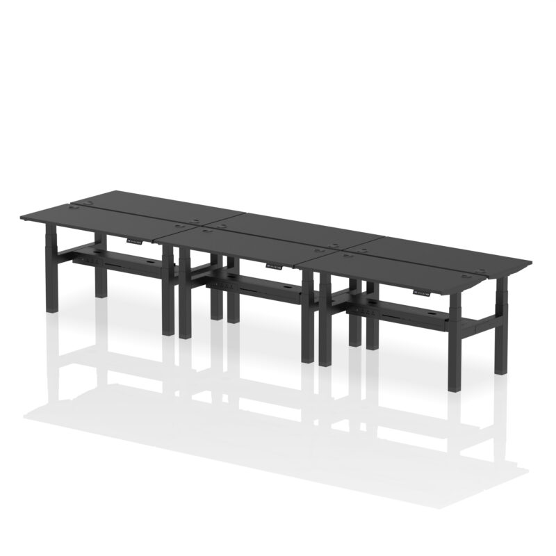 Air Back-to-Back Slimline Height Adjustable Bench Desk - 6 Person - Image 25