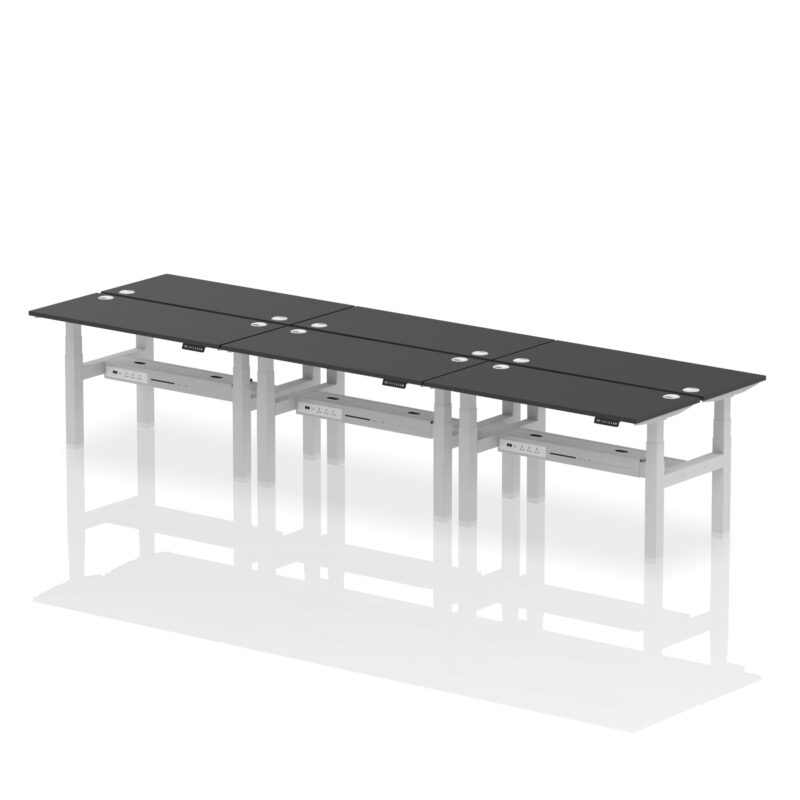 Air Back-to-Back Slimline Height Adjustable Bench Desk - 6 Person - Image 26