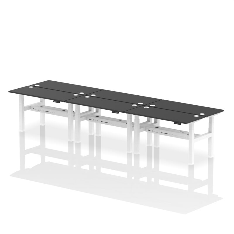 Air Back-to-Back Slimline Height Adjustable Bench Desk - 6 Person - Image 27