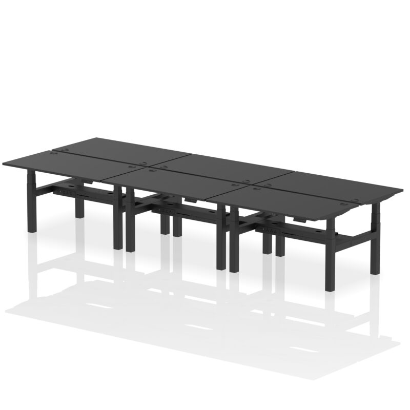 Air Back-to-Back Height Adjustable Bench Desk - 6 Person - Image 25