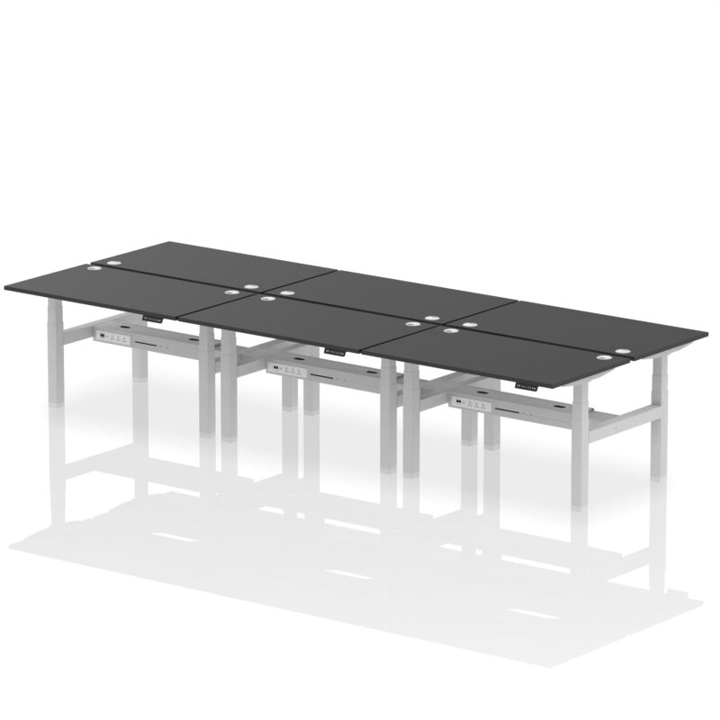 Air Back-to-Back Height Adjustable Bench Desk - 6 Person - Image 26