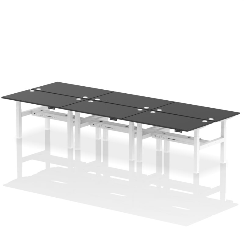 Air Back-to-Back Height Adjustable Bench Desk - 6 Person - Image 27
