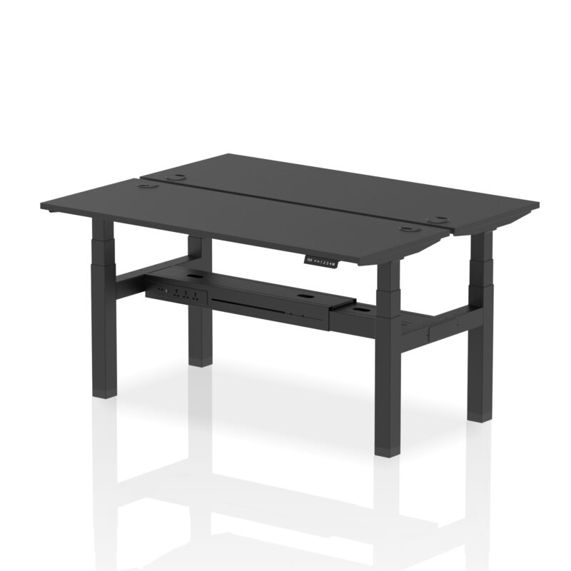 Air Back-to-Back Slimline Height Adjustable Bench Desk - 2 Person - Image 46