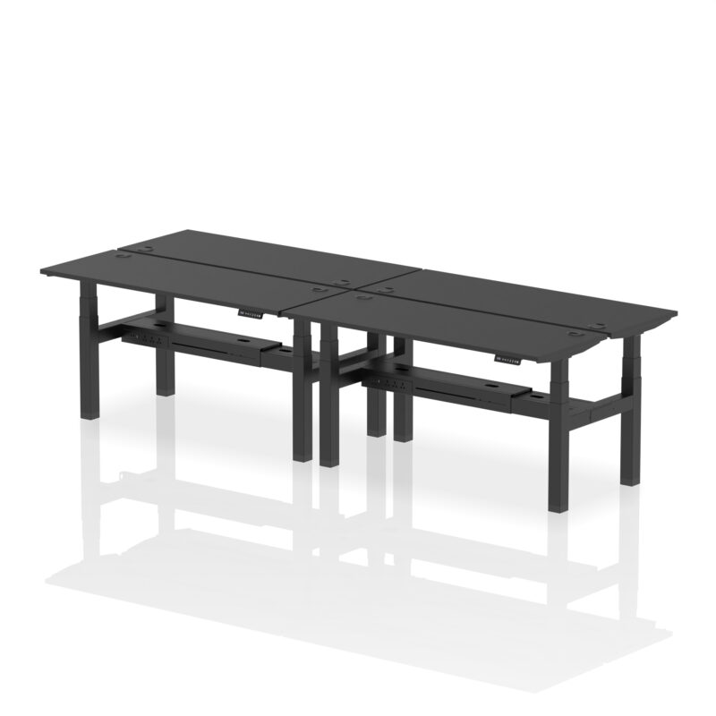 Air Back-to-Back Slimline Height Adjustable Bench Desk - 4 Person - Image 46
