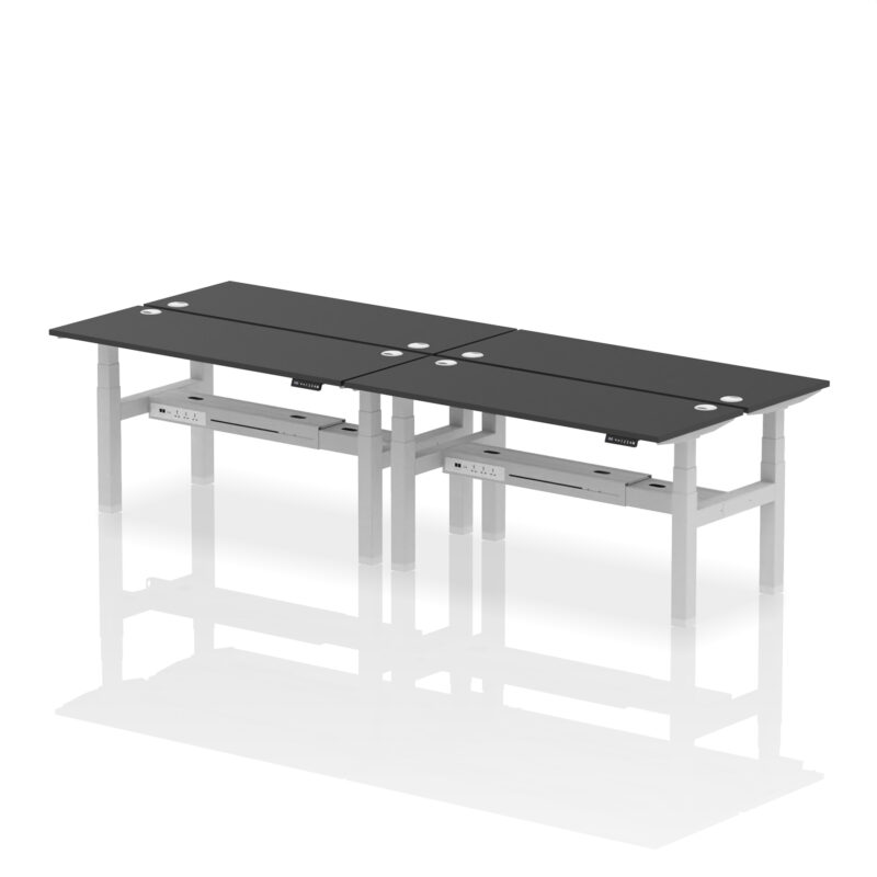 Air Back-to-Back Slimline Height Adjustable Bench Desk - 4 Person - Image 47