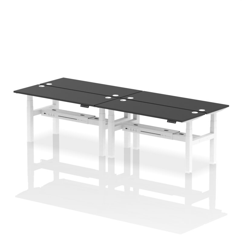Air Back-to-Back Slimline Height Adjustable Bench Desk - 4 Person - Image 48