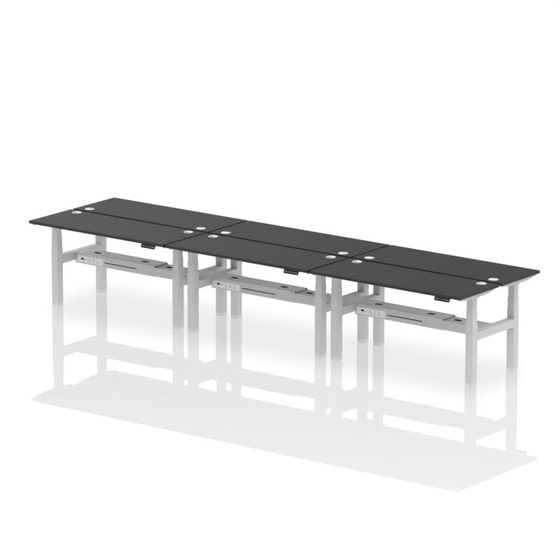 Air Back-to-Back Slimline Height Adjustable Bench Desk - 6 Person - Image 47