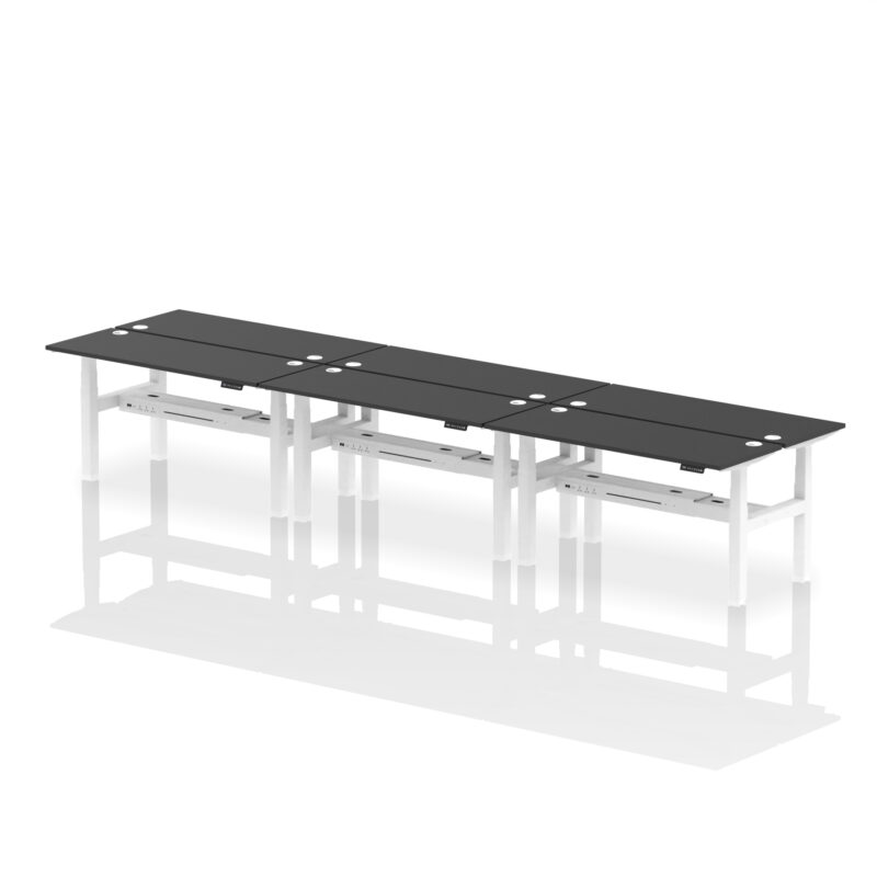 Air Back-to-Back Slimline Height Adjustable Bench Desk - 6 Person - Image 48