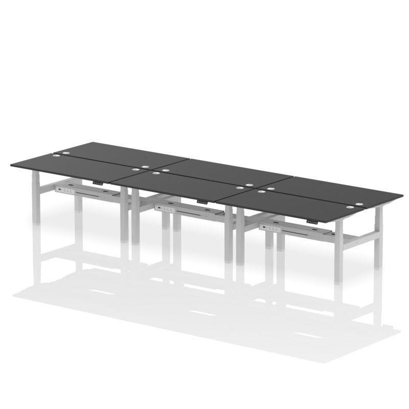Air Back-to-Back Height Adjustable Bench Desk - 6 Person - Image 47