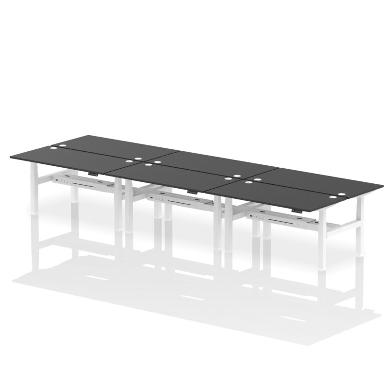 Air Back-to-Back Height Adjustable Bench Desk - 6 Person - Image 48
