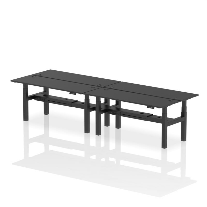 Air Back-to-Back Slimline Height Adjustable Bench Desk - 4 Person - Image 67