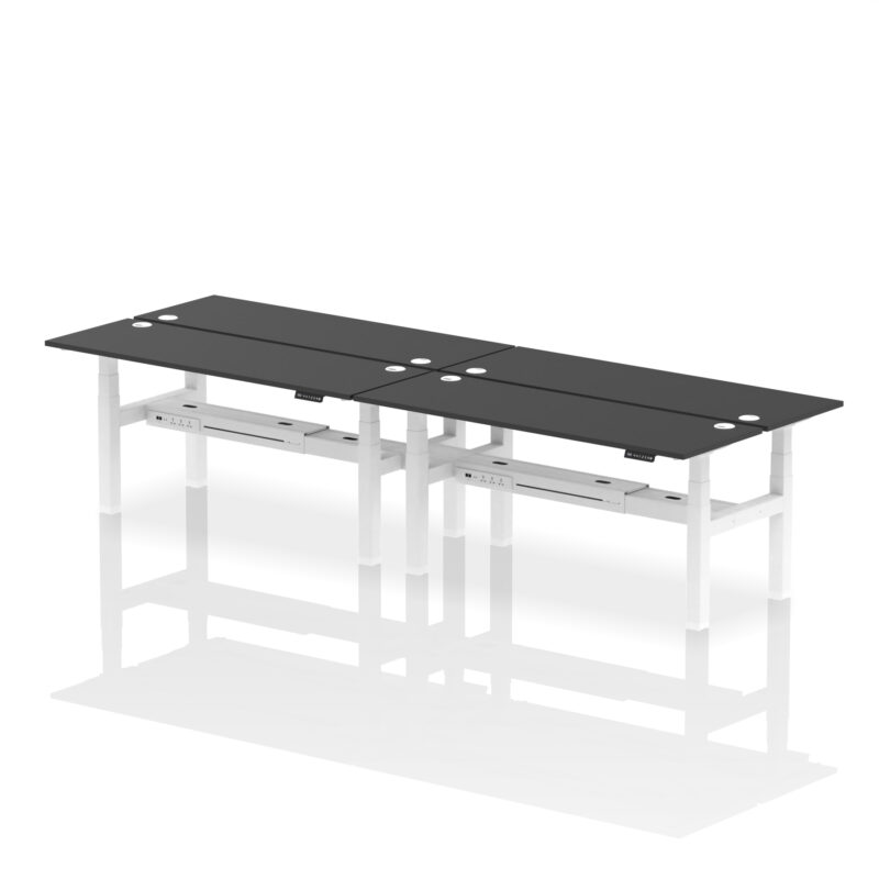 Air Back-to-Back Slimline Height Adjustable Bench Desk - 4 Person - Image 69