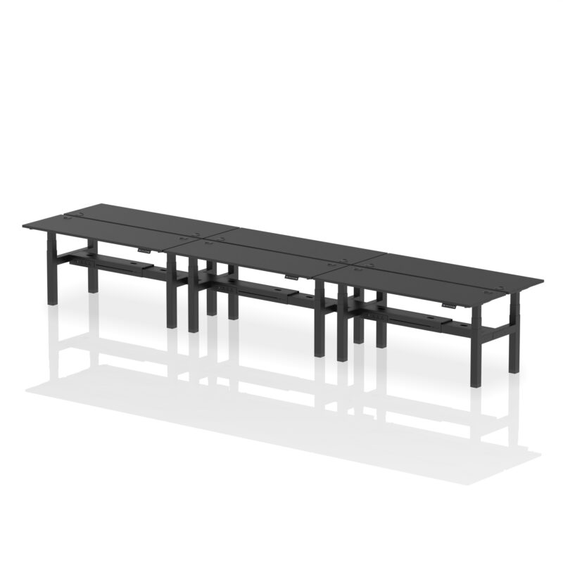 Air Back-to-Back Slimline Height Adjustable Bench Desk - 6 Person - Image 67