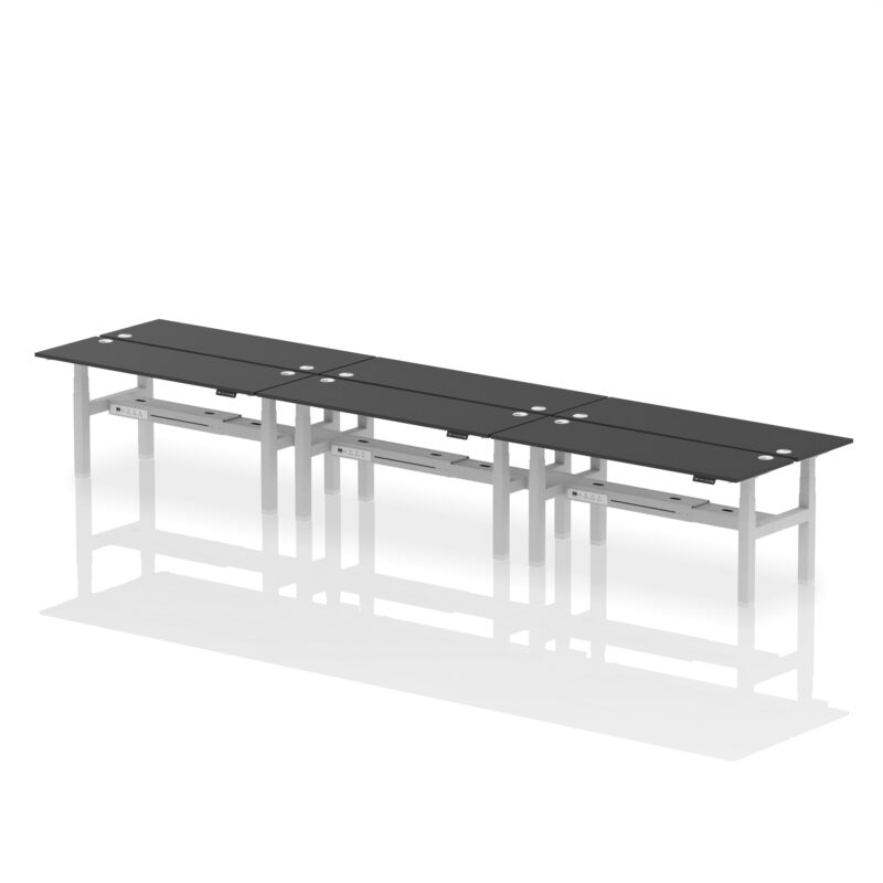 Air Back-to-Back Slimline Height Adjustable Bench Desk - 6 Person - Image 68