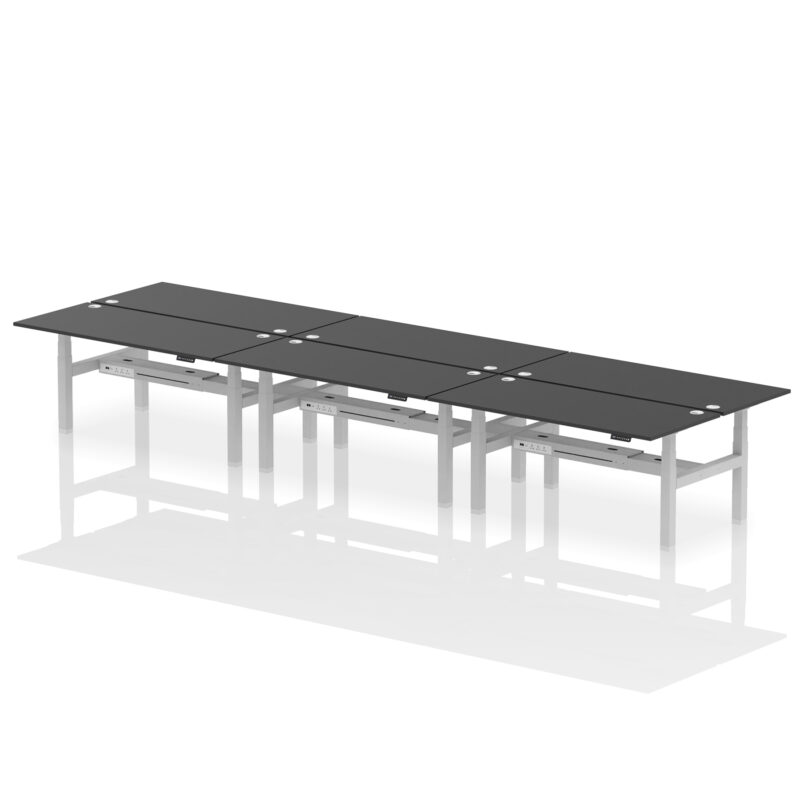 Air Back-to-Back Height Adjustable Bench Desk - 6 Person - Image 68