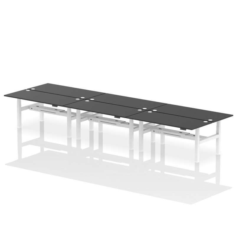 Air Back-to-Back Height Adjustable Bench Desk - 6 Person - Image 69