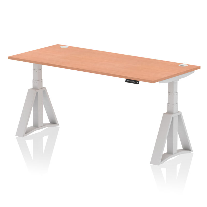 Air Height Adjustable Desk With Cable Ports With Piste Foot - Image 4