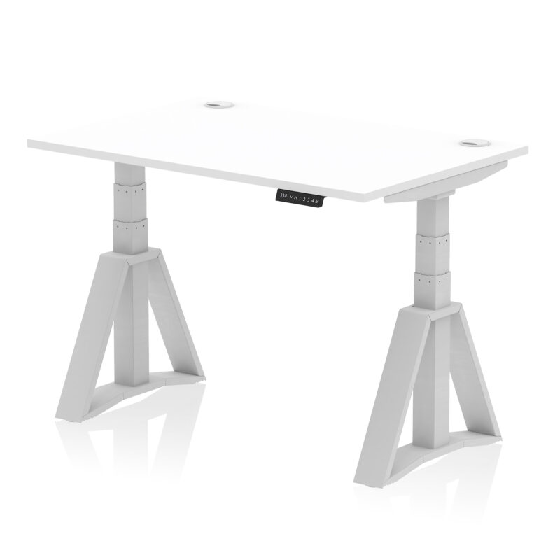 Air Height Adjustable Desk With Cable Ports With Piste Foot - Image 9