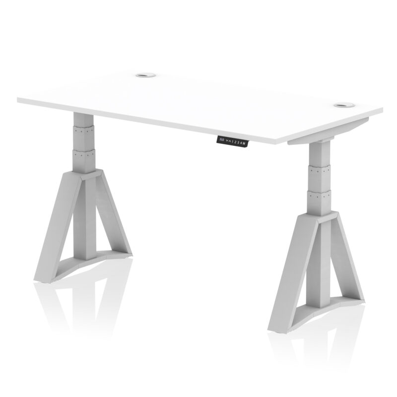 Air Height Adjustable Desk With Cable Ports With Piste Foot - Image 10